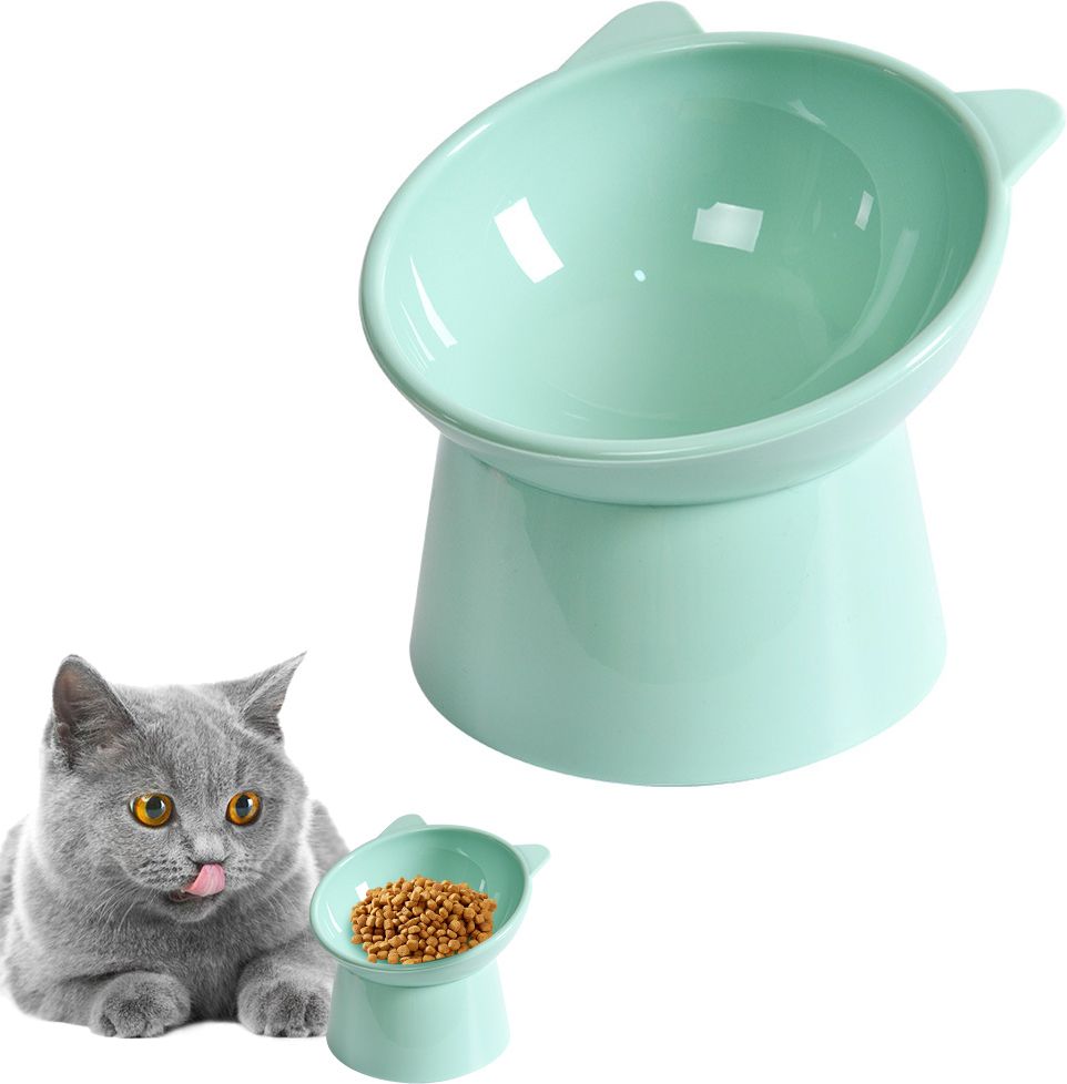 Elevated Cat Bowl Raised Anti Tip Cat Feeding Dish for Kittens and Cats Polypropylene Pet Bowl-image-27