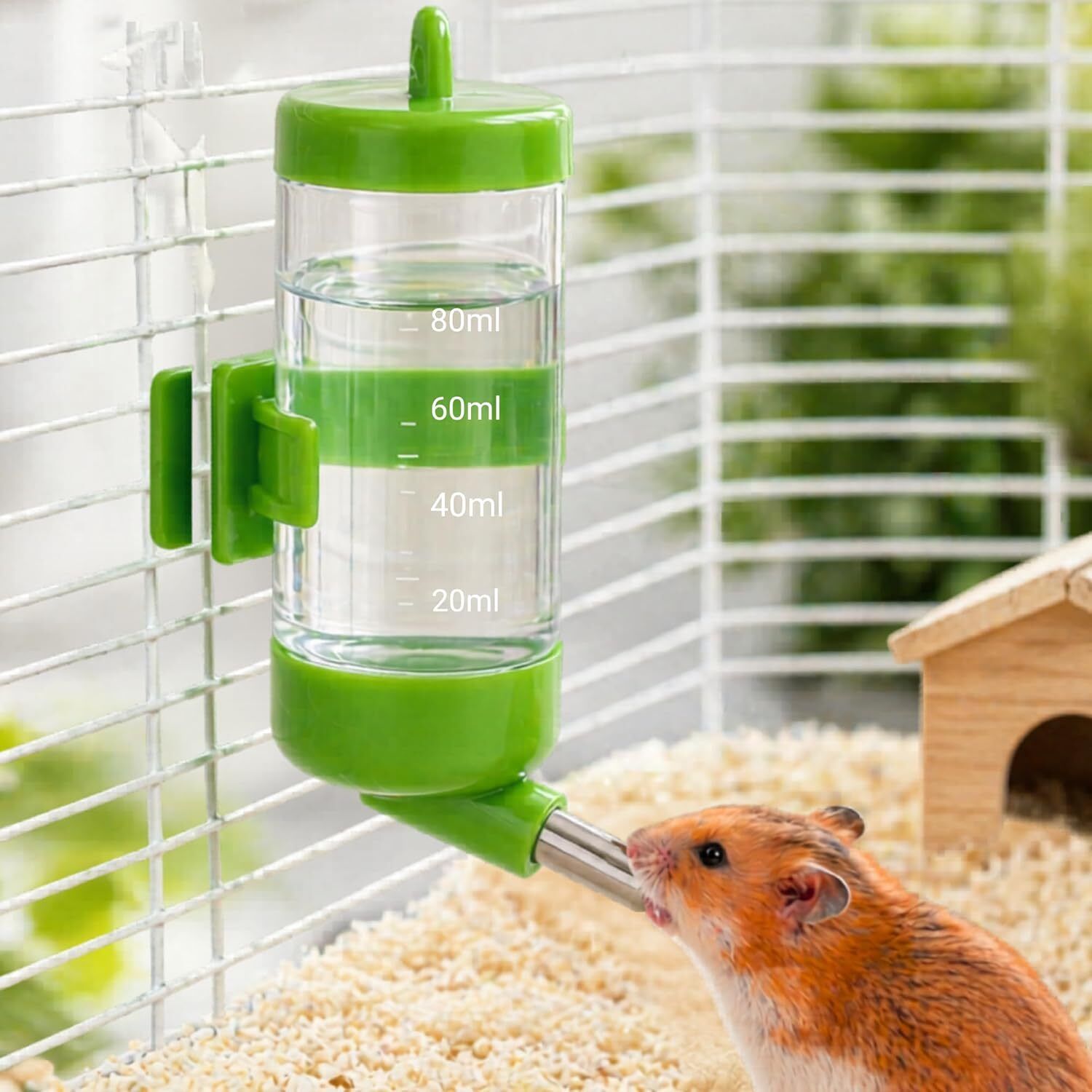 finypetz 80ML Hamster Water Bottle No Leak Steel Nozzle Cage Feeder Bottle Plastic Pet Bottle-picture-11