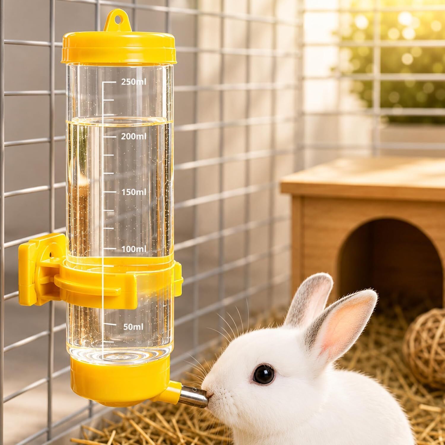 finypetz Rabbit & Hamster Water Bottle 250ml Leak-Proof Cage Mount | Random Color Plastic Pet Bottle-picture-12