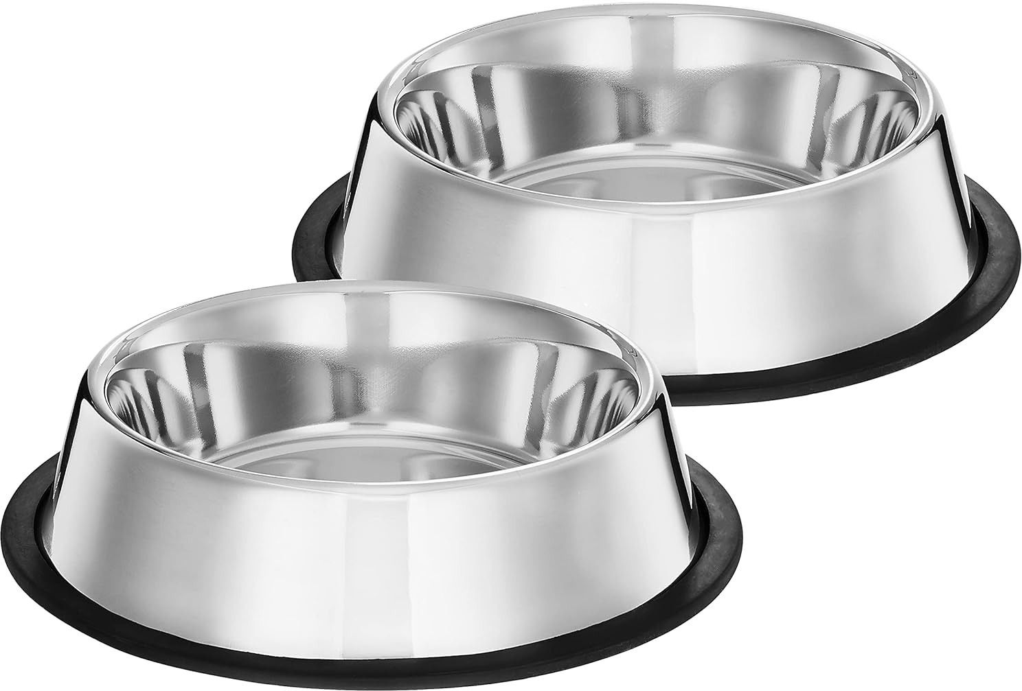pawptails Pet Feeding Bowls for Dogs & Cats | Set of 2| Dry Kibble, Wet Food, Water Bowl | Stainless Steel Pet Bowl-picture-0