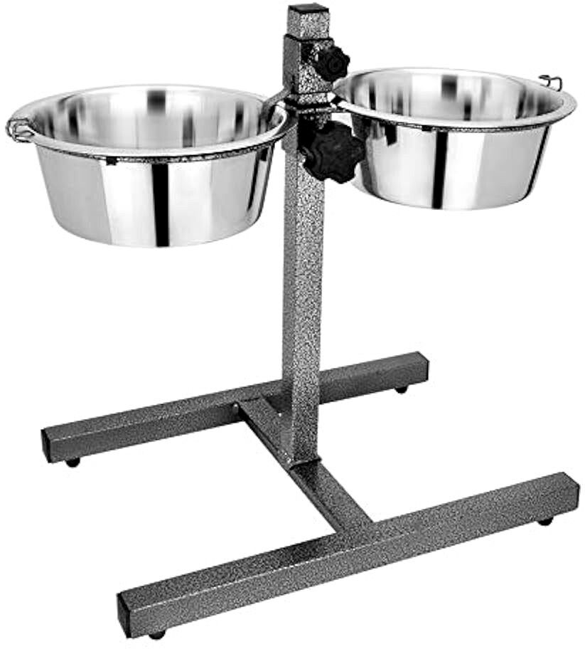jma.trading Pets Empire Adjustable Pets Bowl Elevated Double Diner Dog Bowls Iron Pet Bowl-picture-11