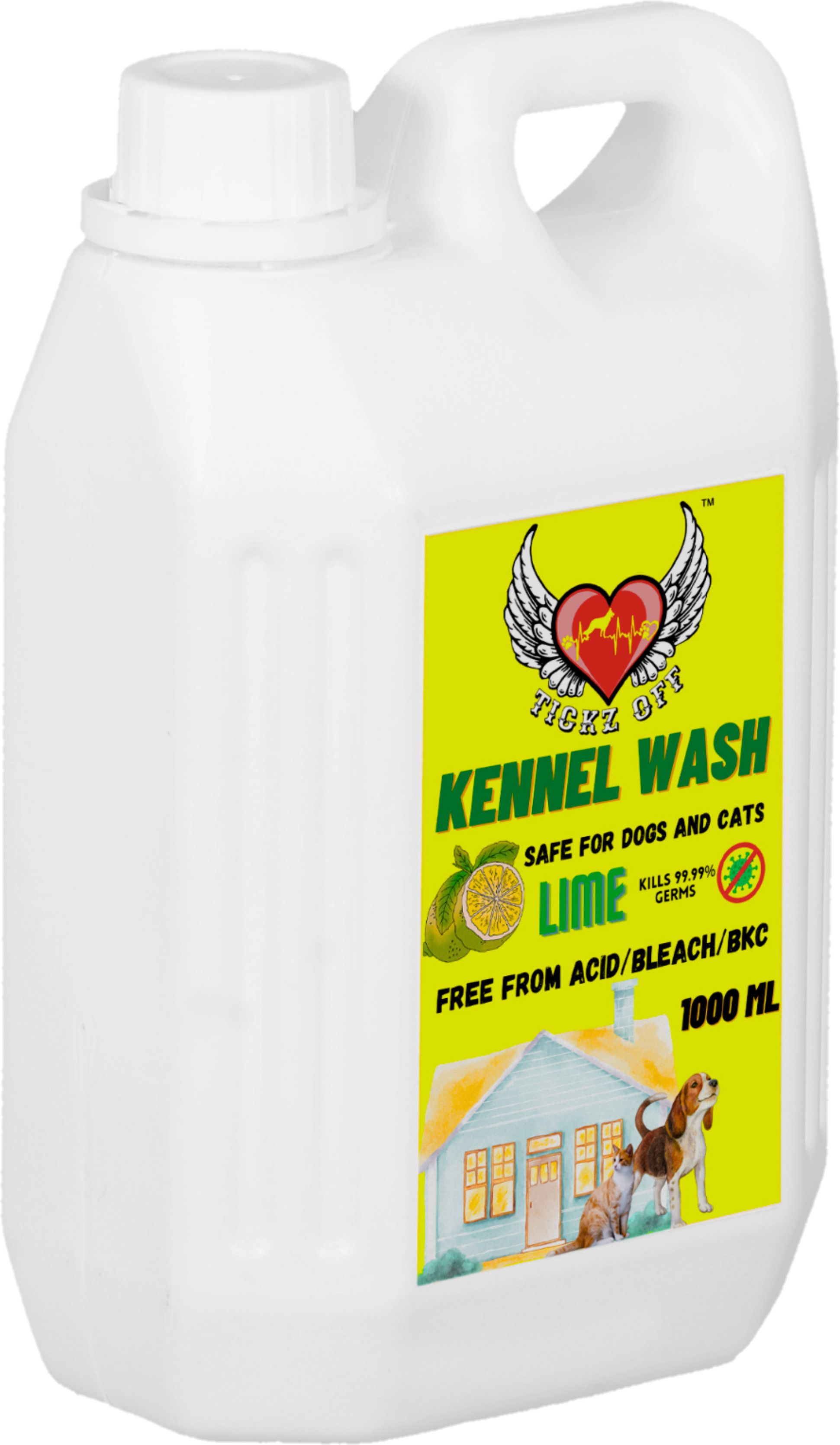 Kennel wash Pet Area Freshener Odour Remover Urine Free Odour - Lime Pet Cage Cleaner