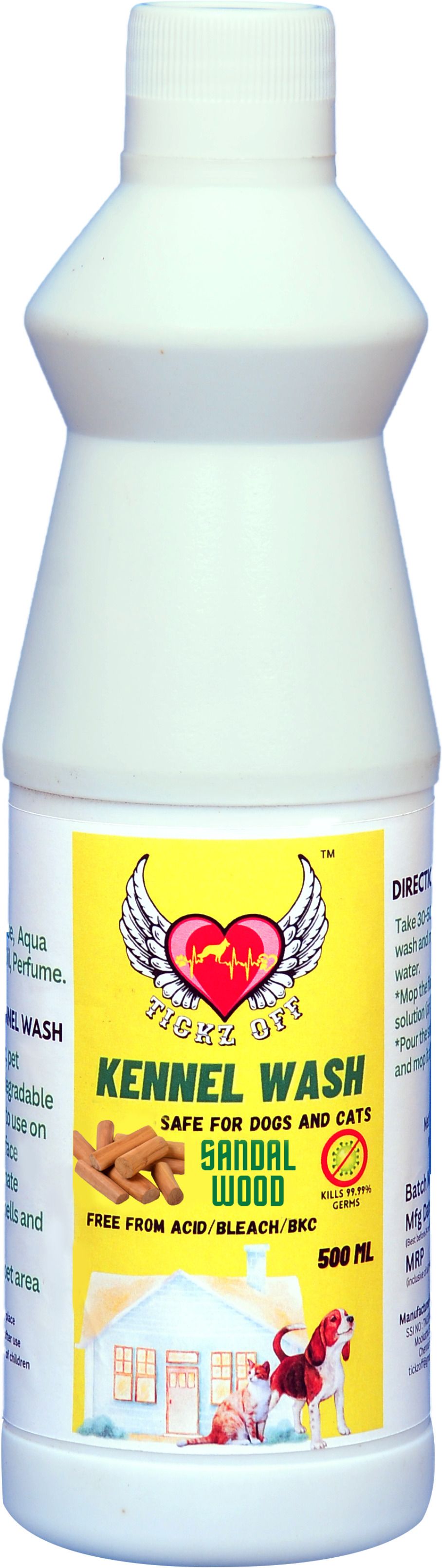 tickz off Kennel wash Pet Area Freshener- 500ML Odour Remover Urine Free Odour Pet Cage Cleaner-picture-14