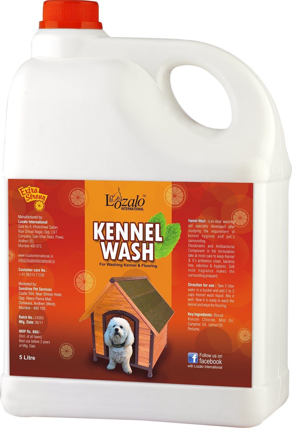 lozalo Antibacterial and Deodorant Kennel Wash for Washing Kennel & Flooring (Red) Pet Cage Cleaner-picture-15