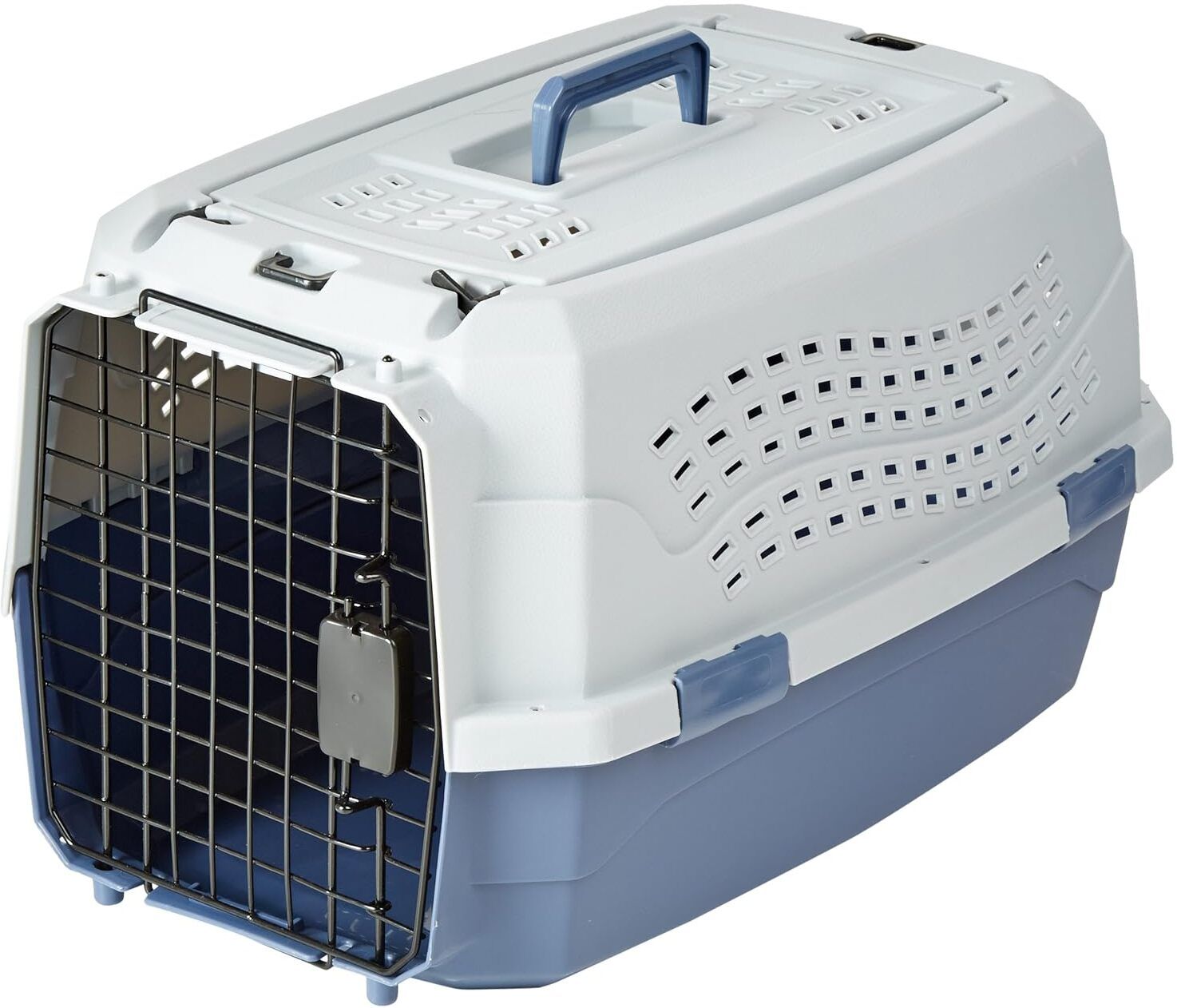 Two Door Top Load Pet Kennel | 23-inch | Portable Airline Pet Carrier for DOG GREY, BULE Airline Pet Carrier-image-14