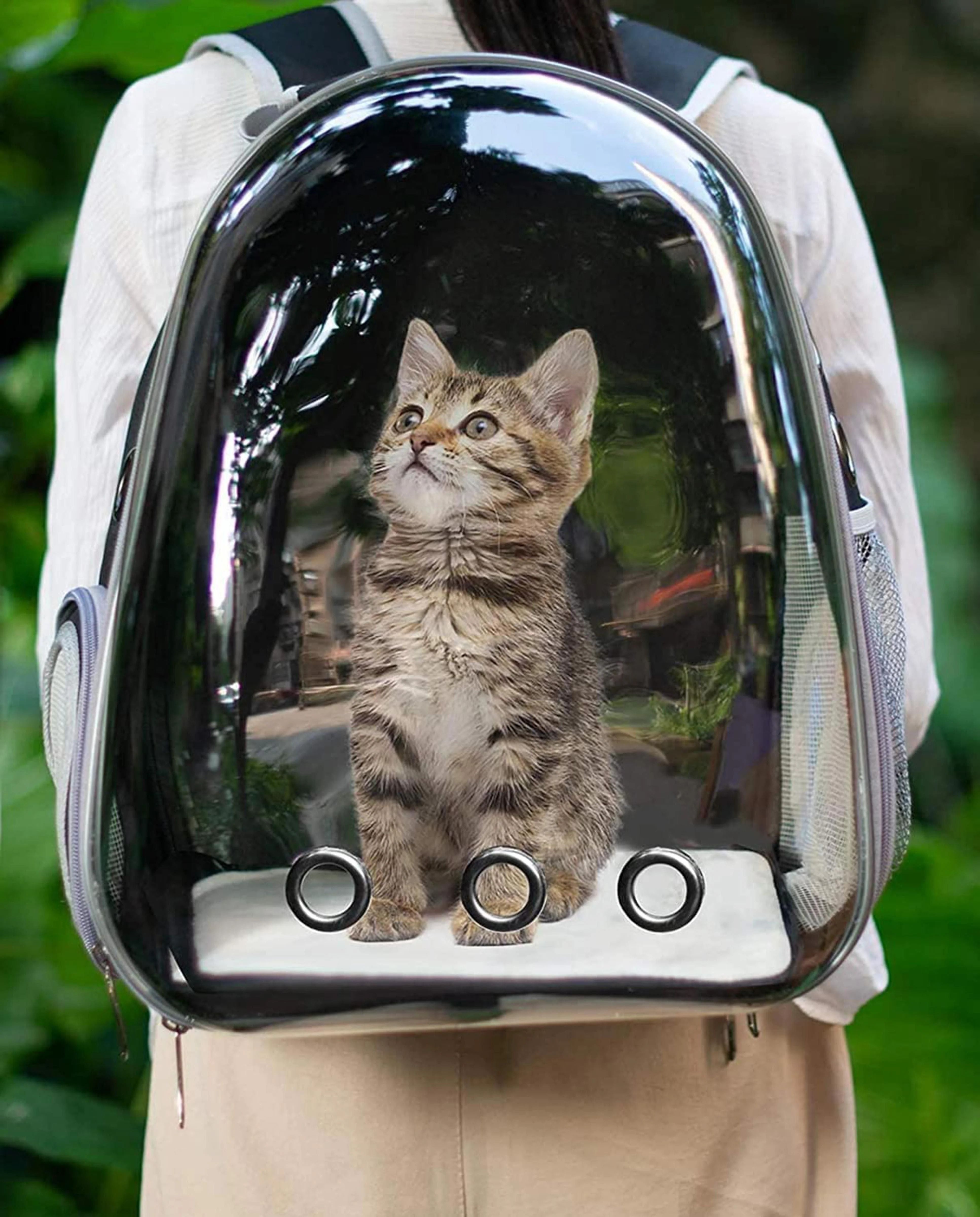 Cat Carry Bag (Multi-color) Black, Grey, PINK Backpack Pet Carrier-image-34