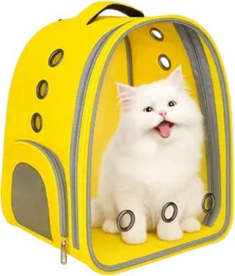 Astronaut Cat & Small Dog Carrier Backpack | Breathable Clear Bubble Bag| Yellow YELLOW Backpack Pet Carrier-image-10