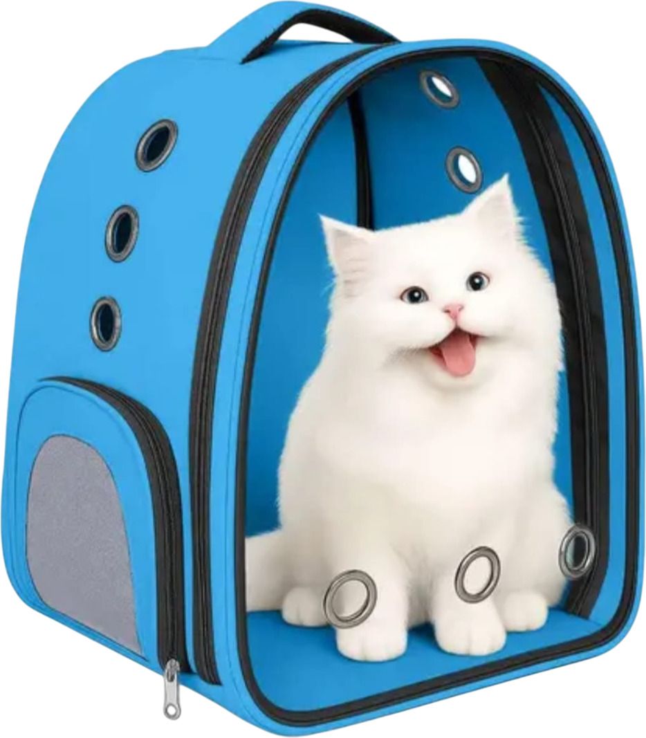Breathable Astronaut Cat Backpack - Clear Window Pet Carrier for Small Dogs BLUE Backpack Pet Carrier-image-5