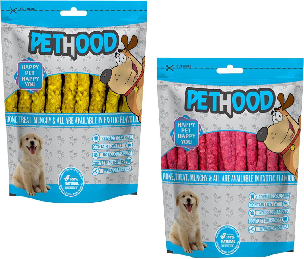 Dog Chew Chicken & Mutton Stick 2 x (450 gm) - 900 gram, Dog Sticks, Dog Snacks Chicken, Mutton Dog Chew