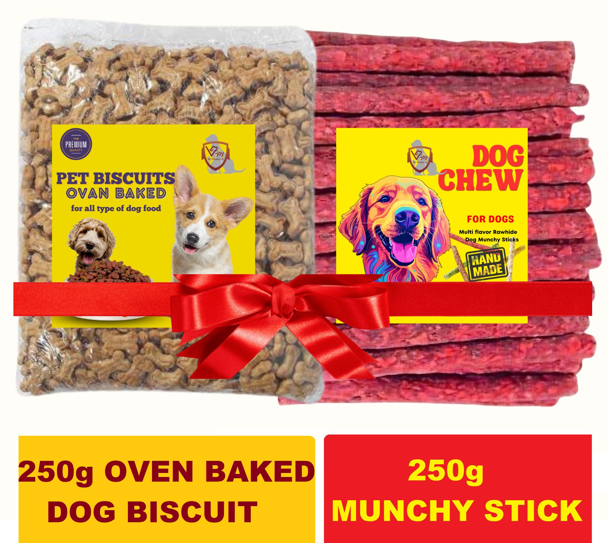 Healthy and Teasty Mutton Flavor Munchy Stick 250G With 250G Biscuit Chicken, Mutton Dog Chew-image-21