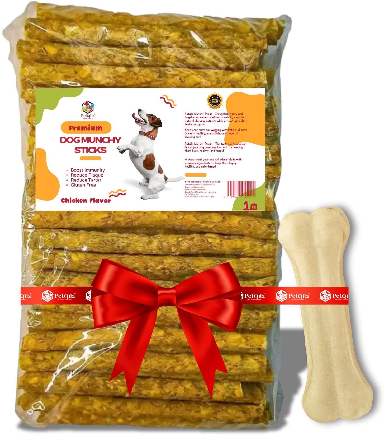 Dog Chew Sticks + Free 5 Inch Dog Bone | High Protein Dog Treats for All Breeds Chicken Dog Chew-image-10