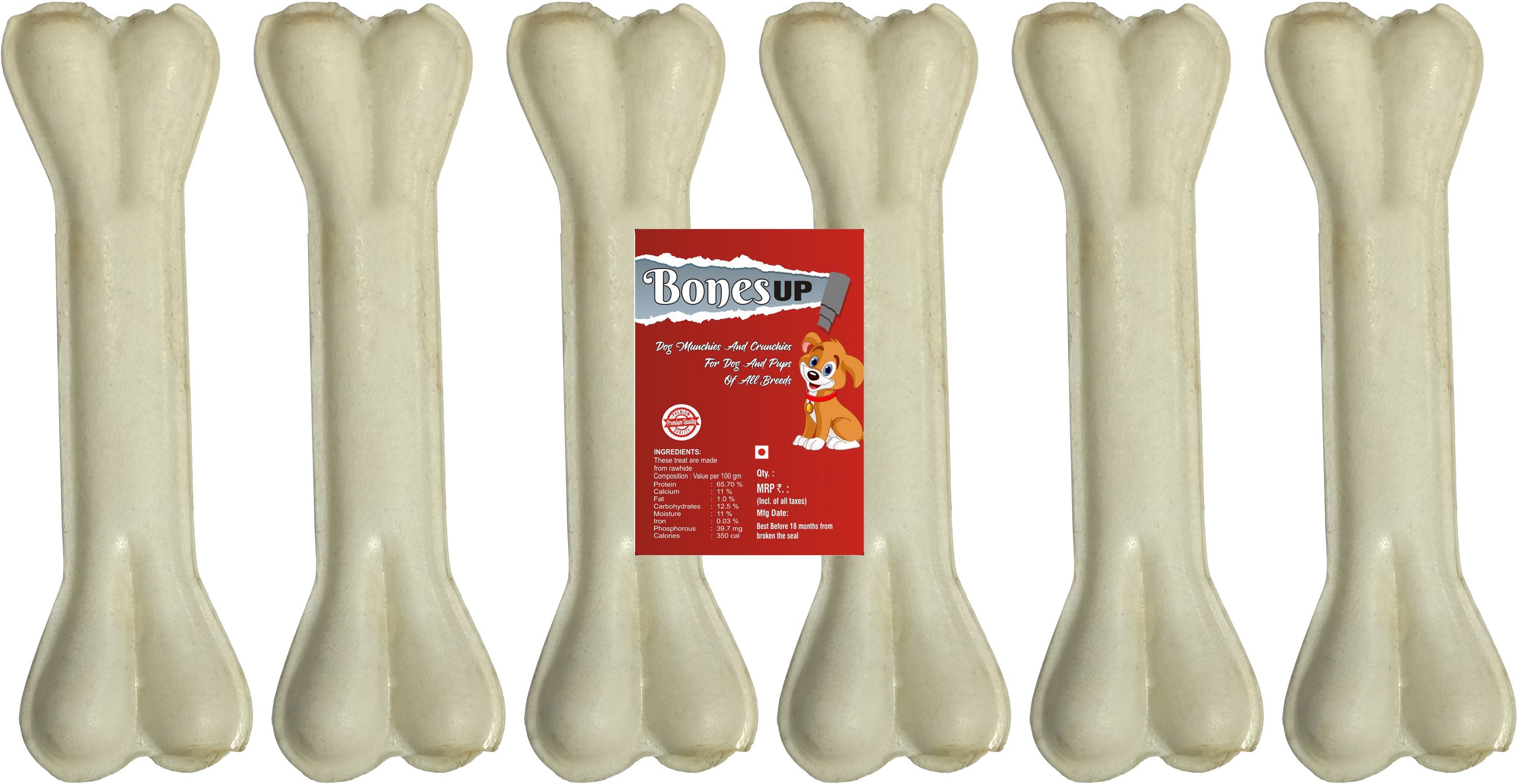 Bones 5 inch 6 Pc Rawhide Chews for Dogs of All Size Puppy Food Chicken Dog Chew-image-22
