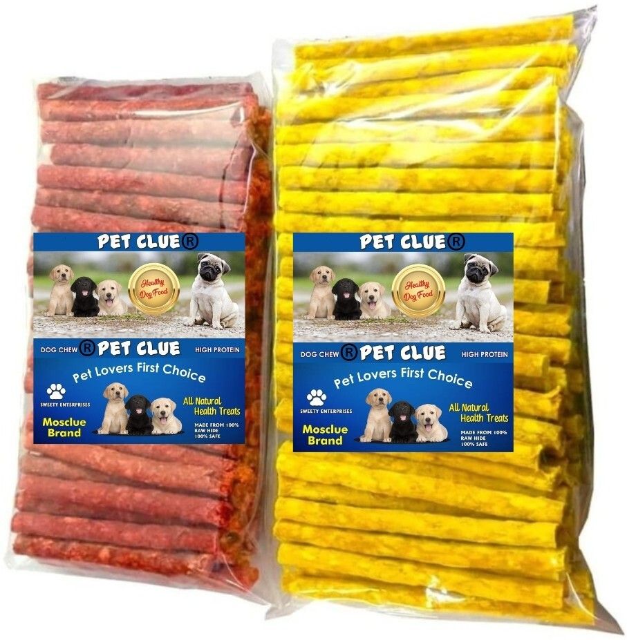 pet clue Munchy Twisted & Healthy Chew Stick Chicken (500 Gm), Mutton (500 Gm) Dog Treat Chicken, Mutton Dog Chew-picture-41