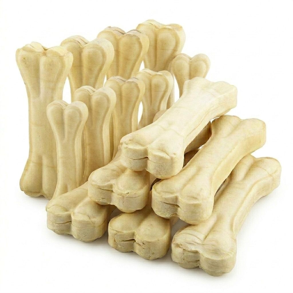 Dog Chew Bone 5 Inch- 1 KG – Pressed Calcium Bone | Dental Treat for All Breeds Chicken Dog Chew-image-14