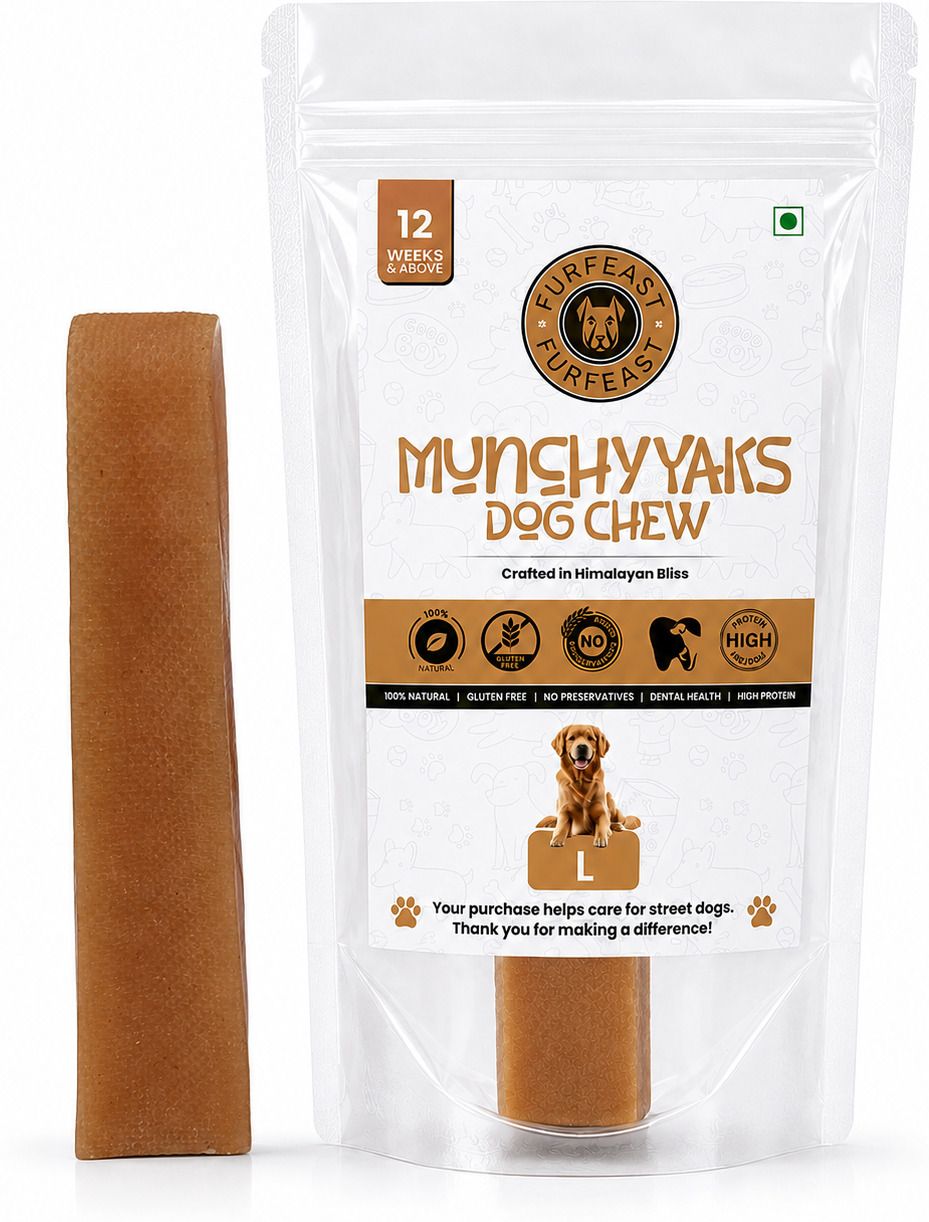 MunchyYaks Dog Chew Large Bar 110g (1 pc) | Himalayan Yak Chew | Vegetarian Cheese Dog Chew-image-32