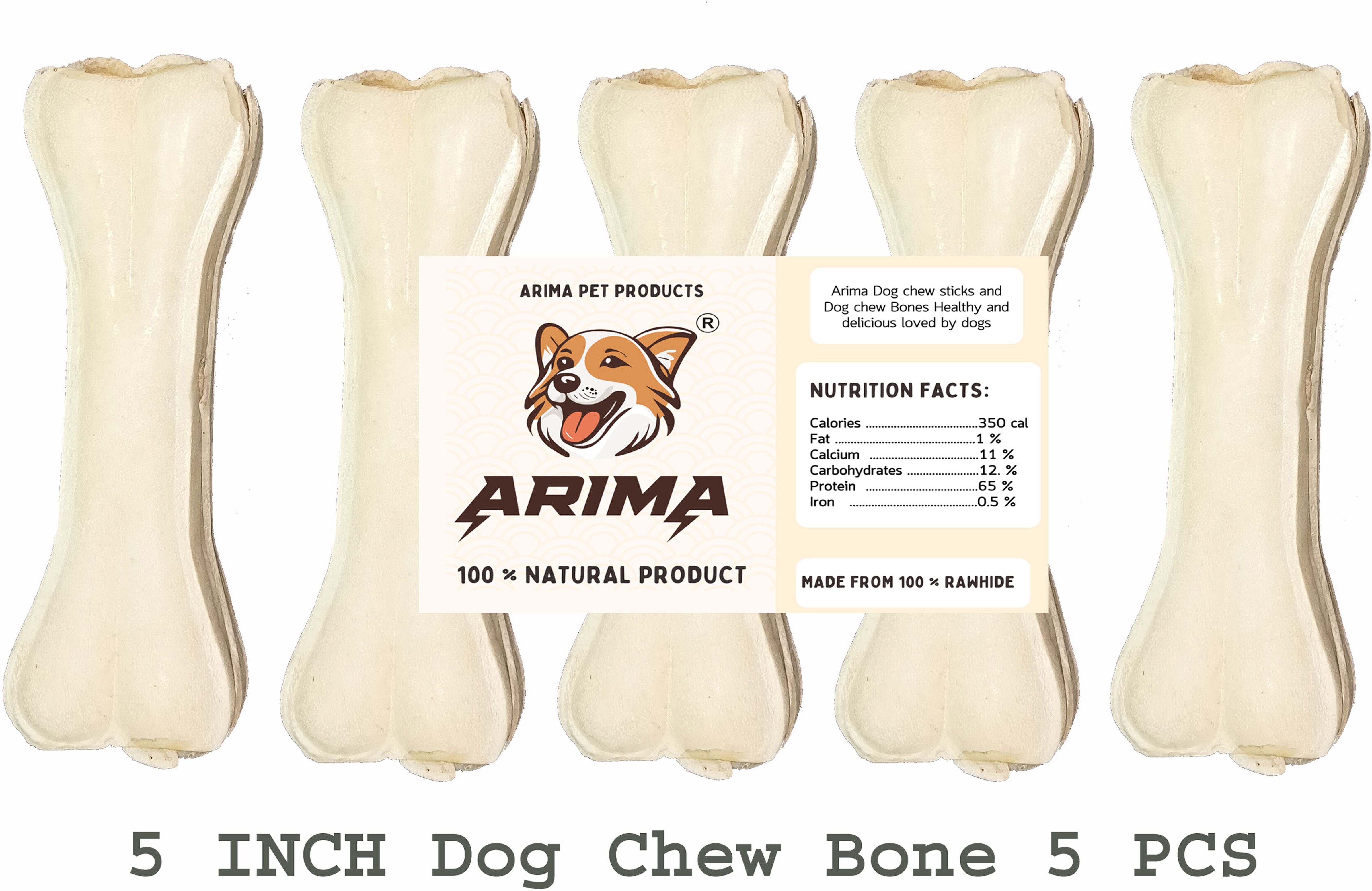 arima Pressed Dog chew bone 5 Inch 5 pcs Chicken Dog Chew-picture-13