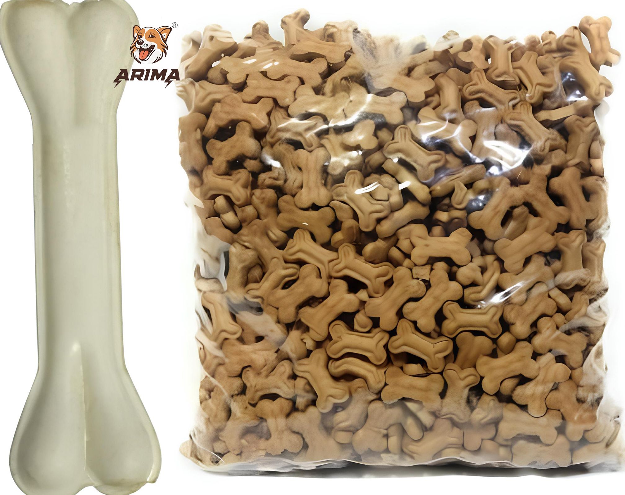 arima Dog Biscuits 250 gm and Dog Chew Bone 5 inch 1 pcs Chicken Dog Chew-picture-15