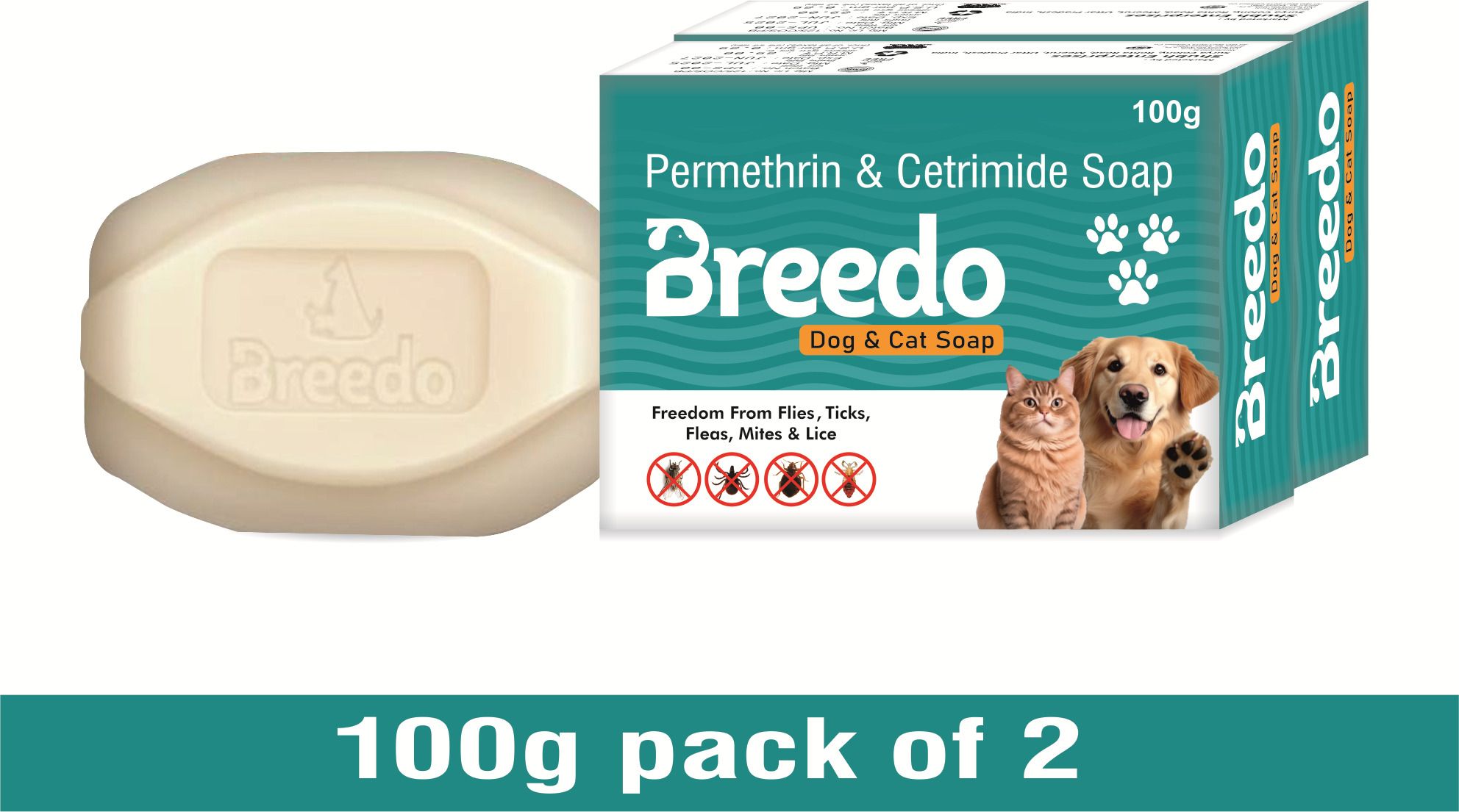Fresh Bath & Deep Cleanser Dog Soap(Pack of 2)|Freedom from Ticks & Fleas(100gm) 200 ml Pet Coat Cleanser-image-26