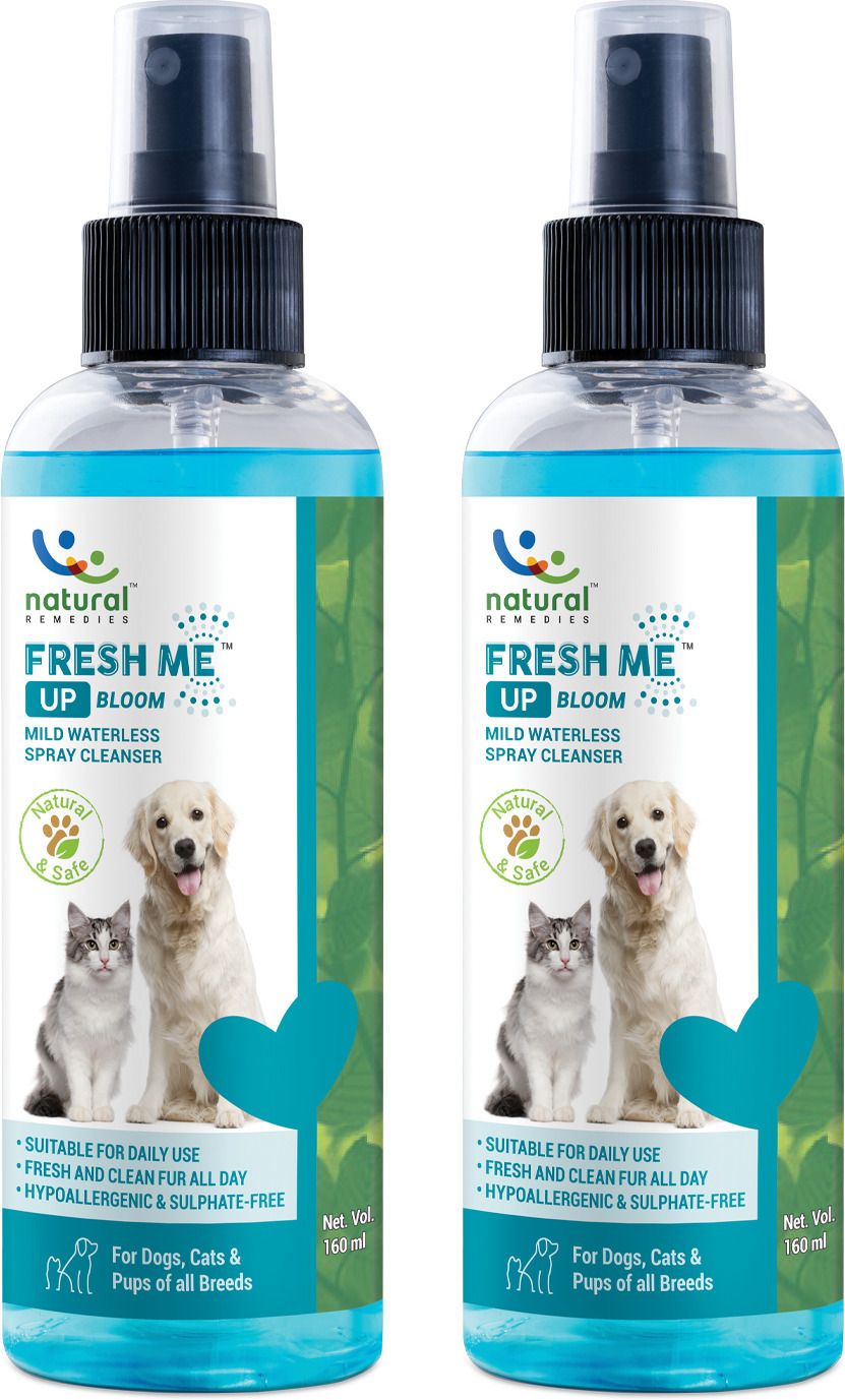 natural remedies Fresh Me Up Waterless Spray Cleanser for Dogs, Cats and Pups 160 ml (Pack of 2) 320 ml Pet Coat Cleanser-picture-43