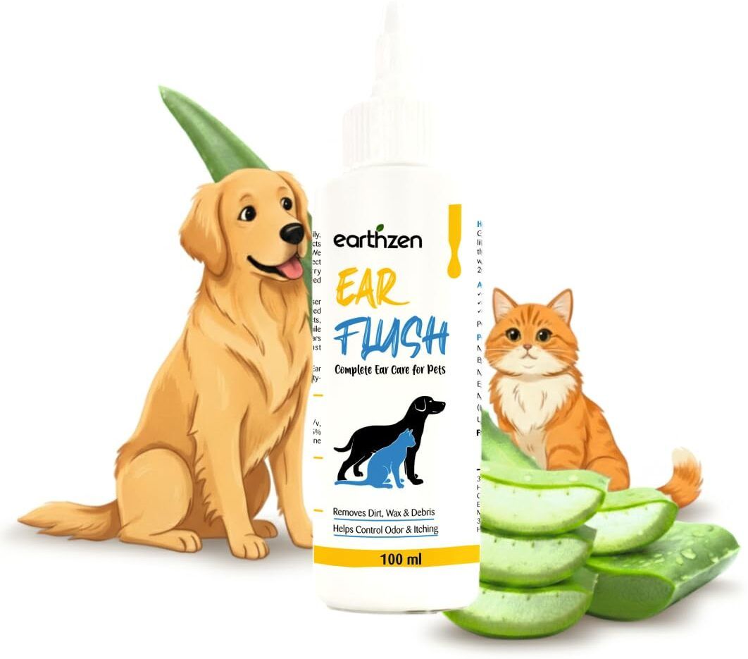 earthzen Ear Flush for Dogs & Cats | 100ML | Gently Removes Dirt, Wax & Debris 100 ml Pet Ear Cleanser-picture-38