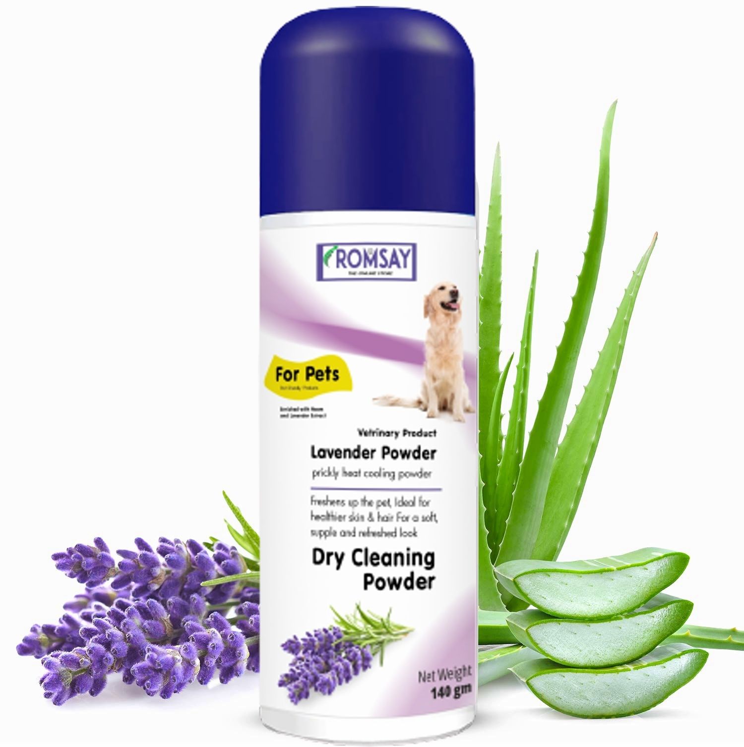romsay Lavender Powder For Pets Prickly Heat Cooling & Dry Cleaning Powder 140 ml Pet Coat Cleanser-picture-12