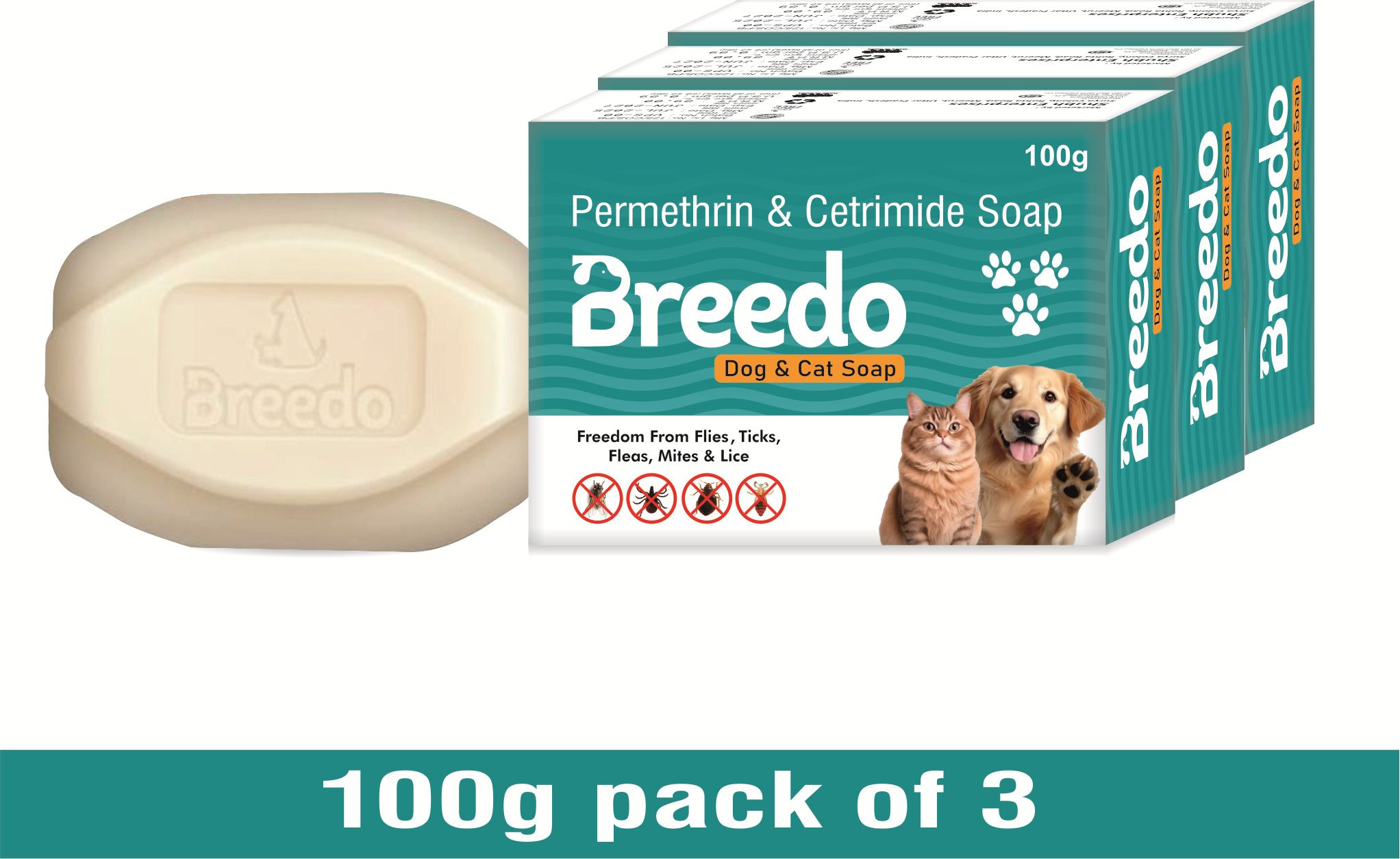 Fresh Bath & Deep Cleanser Dog Soap(Pack of 3)|Freedom from Ticks & Fleas(100gm) 300 ml Pet Coat Cleanser-image-29