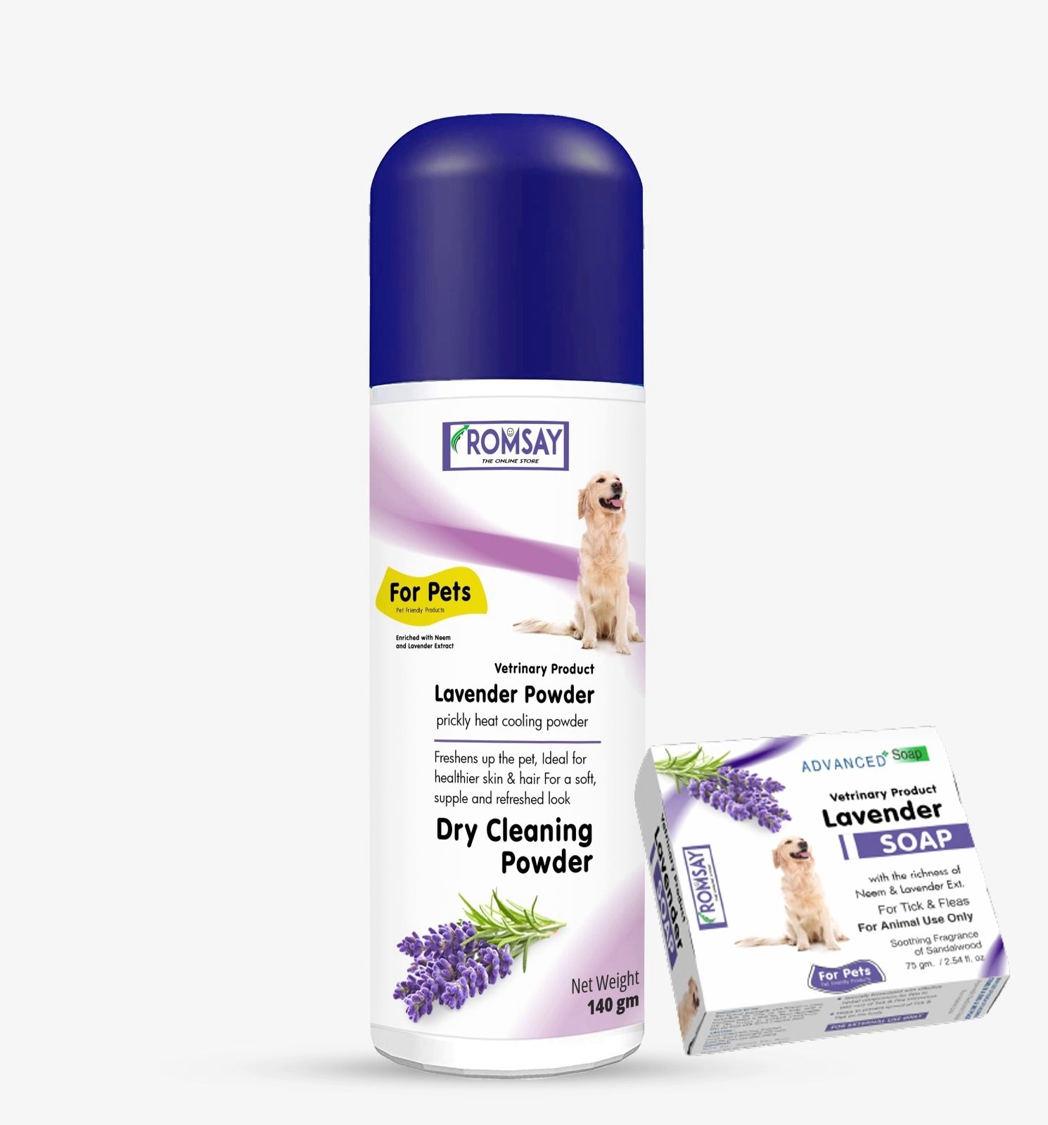 romsay Lavender Powder 140GM With Lavender Soap 75GM For Pets 215 ml Pet Coat Cleanser-picture-11
