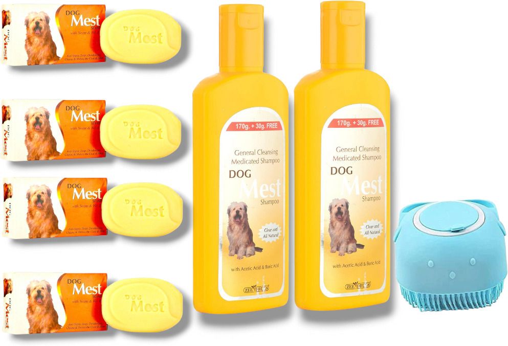Pet Coat Cleanser Shampoo 400 ml 4 Soap with Soft Bath Brush 400 ml Pet Coat Cleanser-image-0