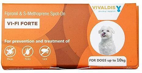 VIFI Forte Spot on for Dogs ticks and flea remover, Chewing lice infestation 0.67 ml Pet Coat Cleanser