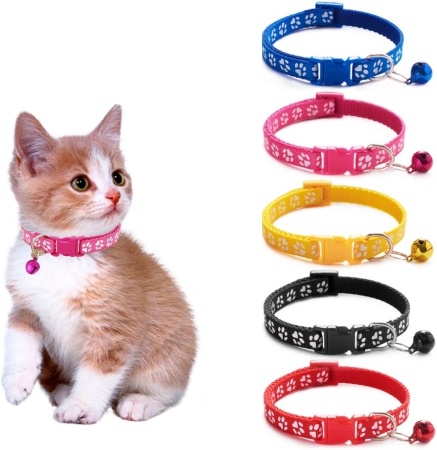 aomnistore 2Pcs Small Pet Colorful Belts With Sound Bell Necktie Collar for Cat & Puppies Embellished Dog & Cat Collar Charm-picture-29