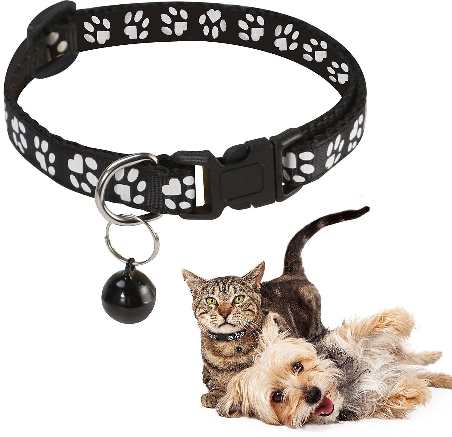 dcm pet mart Cats and Puppies, Cute Kitty Neckband with Paw Print- (Random Colors) Dog & Cat Everyday Collar-picture-12