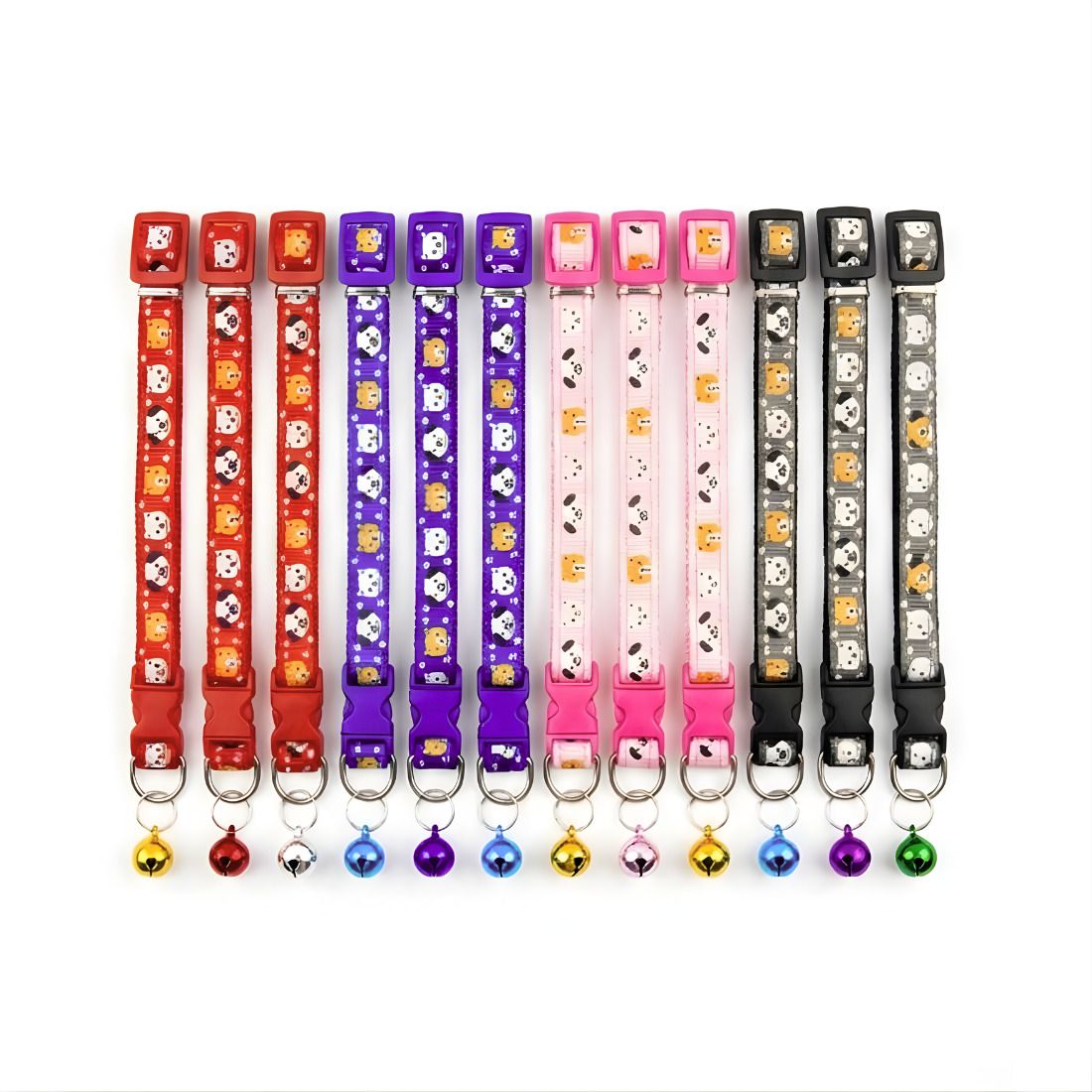 Multicolor Face Print Collar with Bell 10mm Pack Of 1 Dog & Cat Everyday Collar-image-45