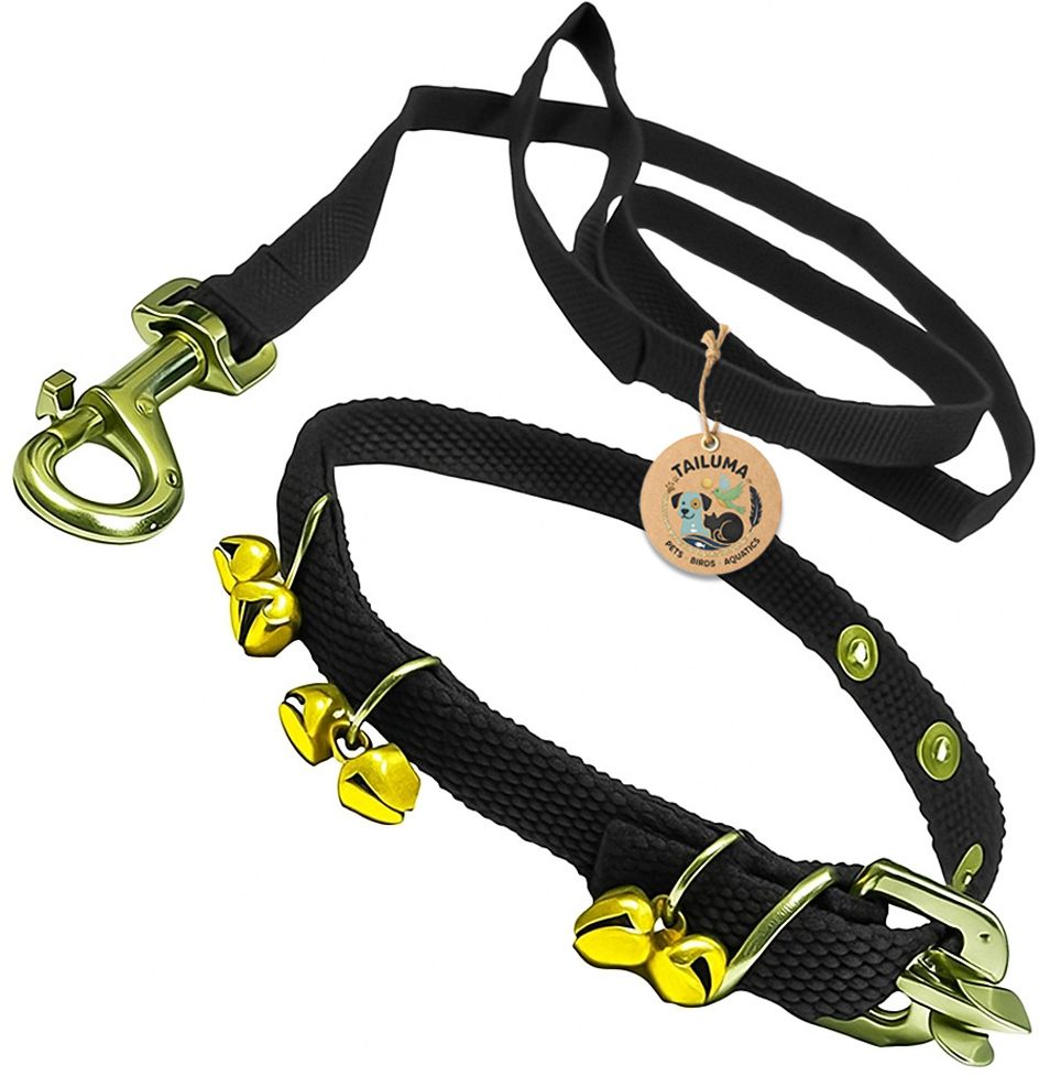 tailuma Nylon Ghungroo Neck Collar Belt and Leash with Adjustable Stainless Steel Hook Dog & Cat Collar & Leash-picture-20