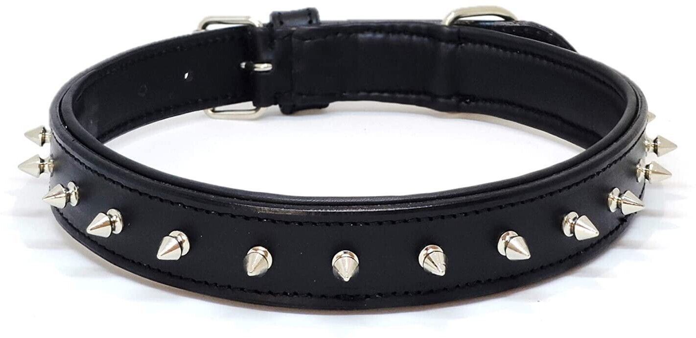 Dog Adjustable Spiked Leather Collar pack of 1 Dog Head Collar-image-11
