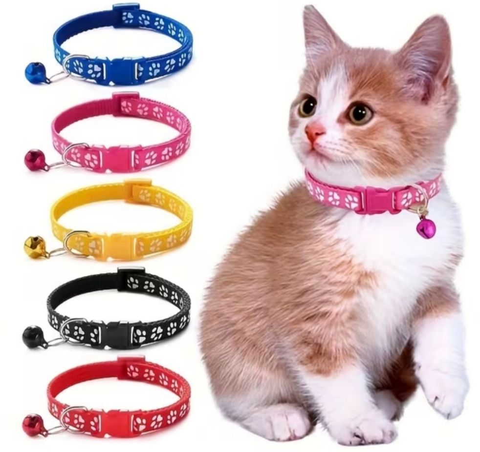 aomnistore 2Pcs Premium Adjustable Cat Collar Belt with Bell - Soft & Comfortable Fit Dog & Cat Everyday Collar-picture-16