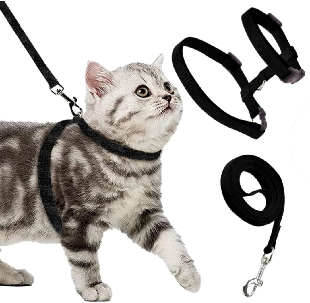 fashnita Vigourholistic medium size black cat full body hareness with Leash for cat Cat Harness & Leash-picture-36