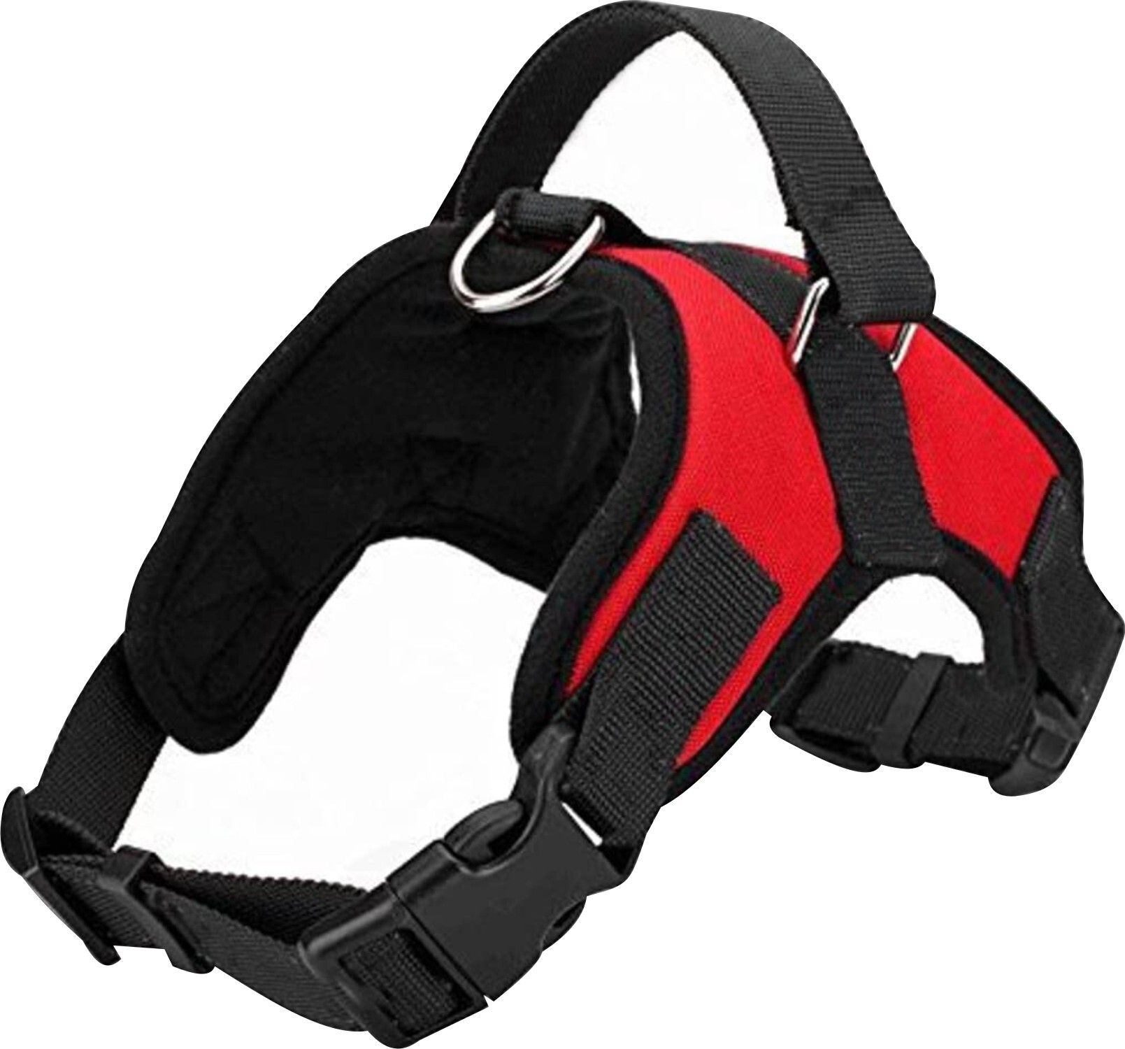 Dog Belt Soft Padded Red Dog Harness Adjustable Neck Strip Size 17-21 inch & Chest Strip Size 22-28 inch Dog Standard Harness-image-14