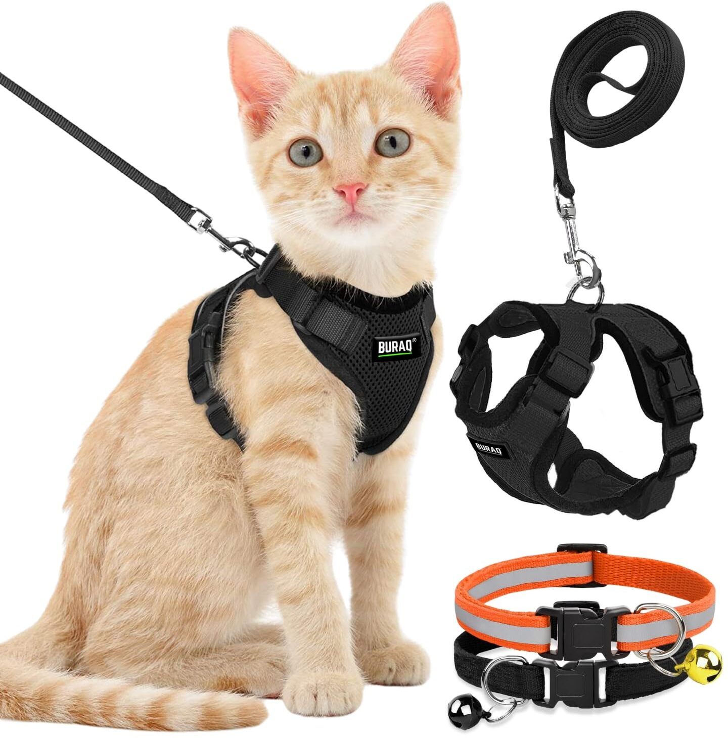 Escape Proof No Pull Cat Harness with Leash & 2 Pcs Cat Collar Cat Harness & Leash