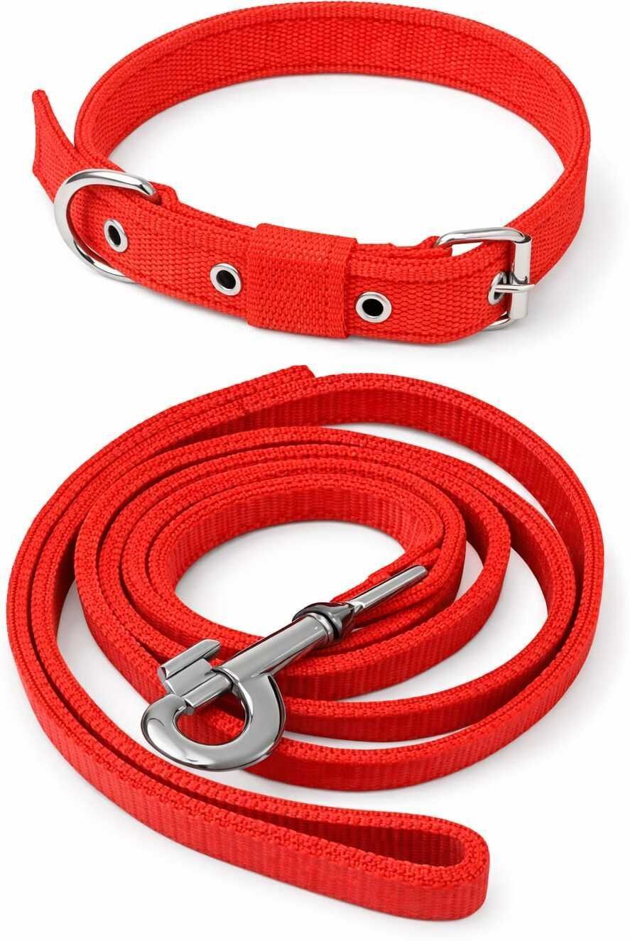 Nylon Dog Belt Dog Collar & Leash-image-37
