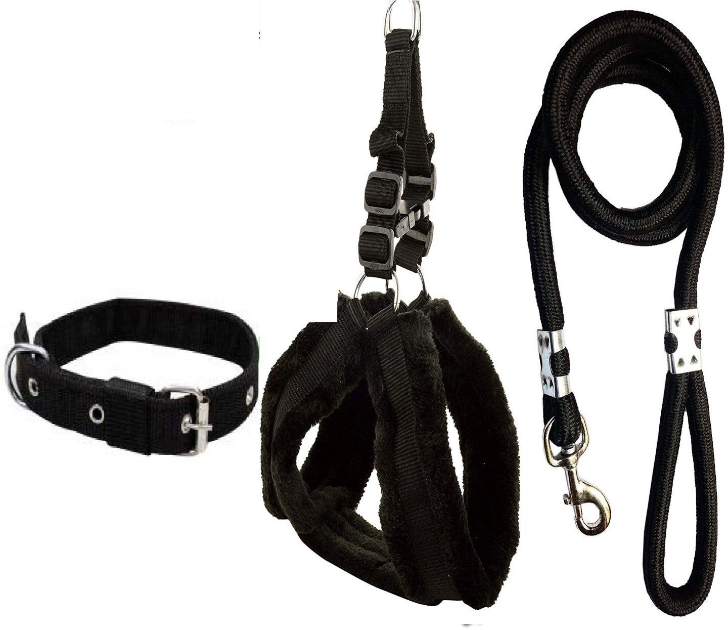 senapati Combo Dog Fur Harness Belts Neck Collar and Rope Set (Waterproof) Dog Collar & Leash-picture-16