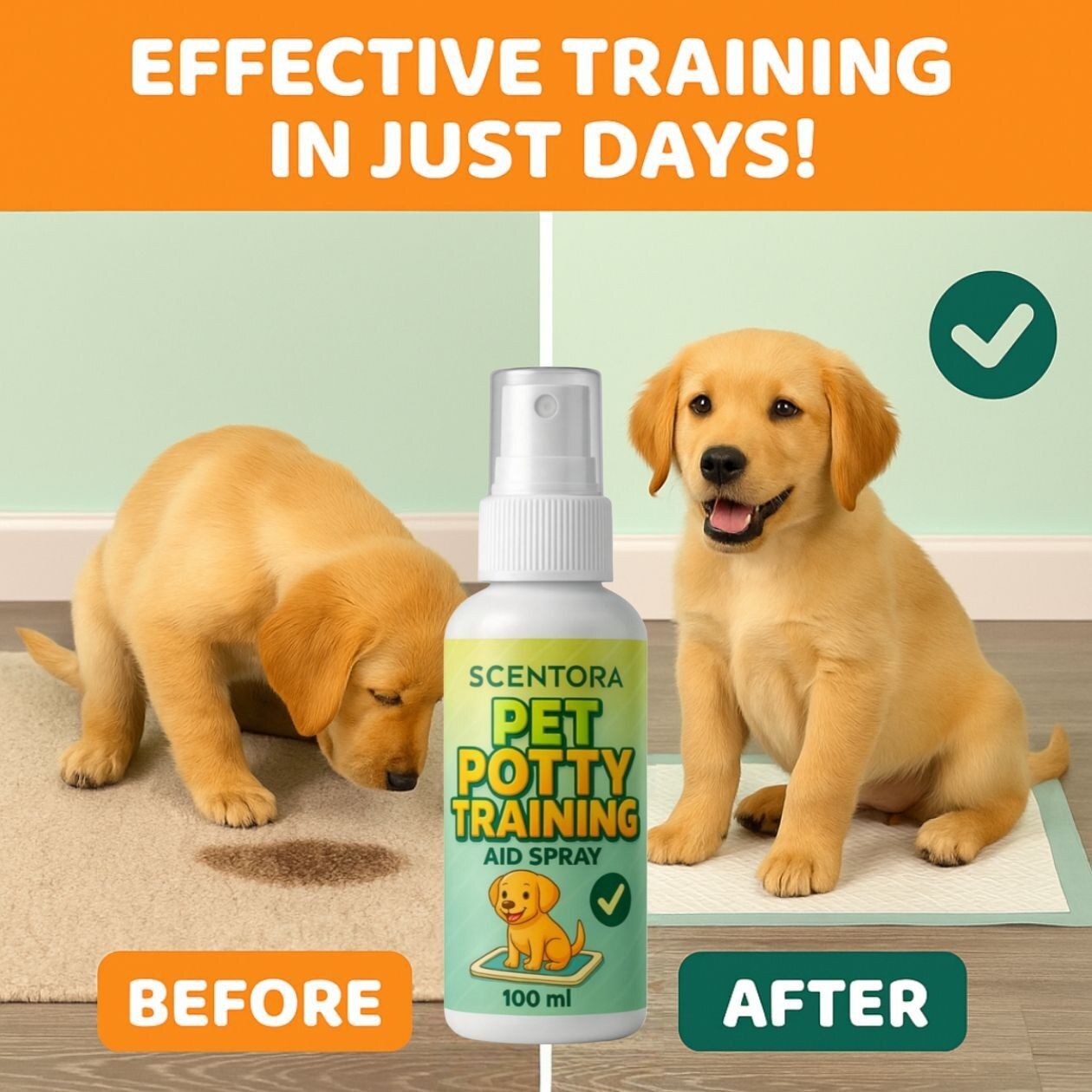 Pet Housebreaking Spray | Indoor & Outdoor Potty Training Deodorizer