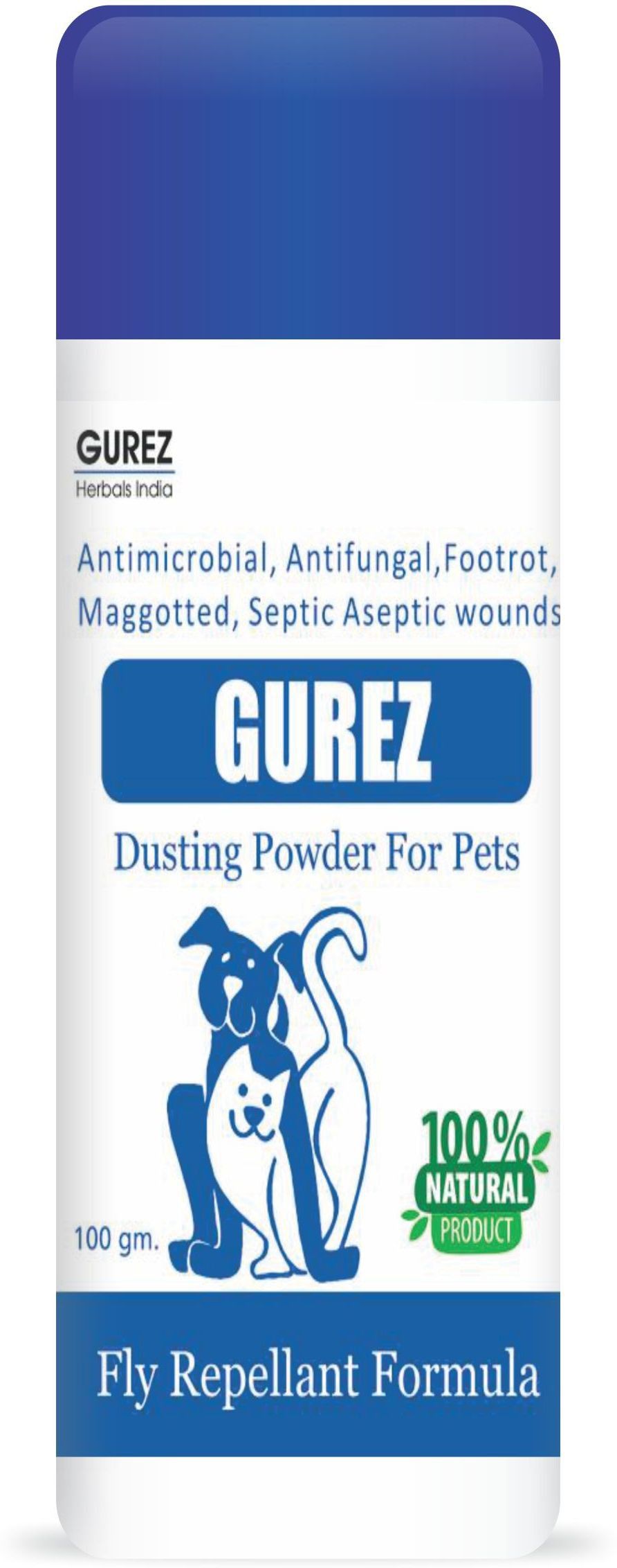 gurez Natural Pet Powder for Dogs and Cats Anti-itching, Anti-Fungal Infection 200 Gm All Natural Cologne-picture-1