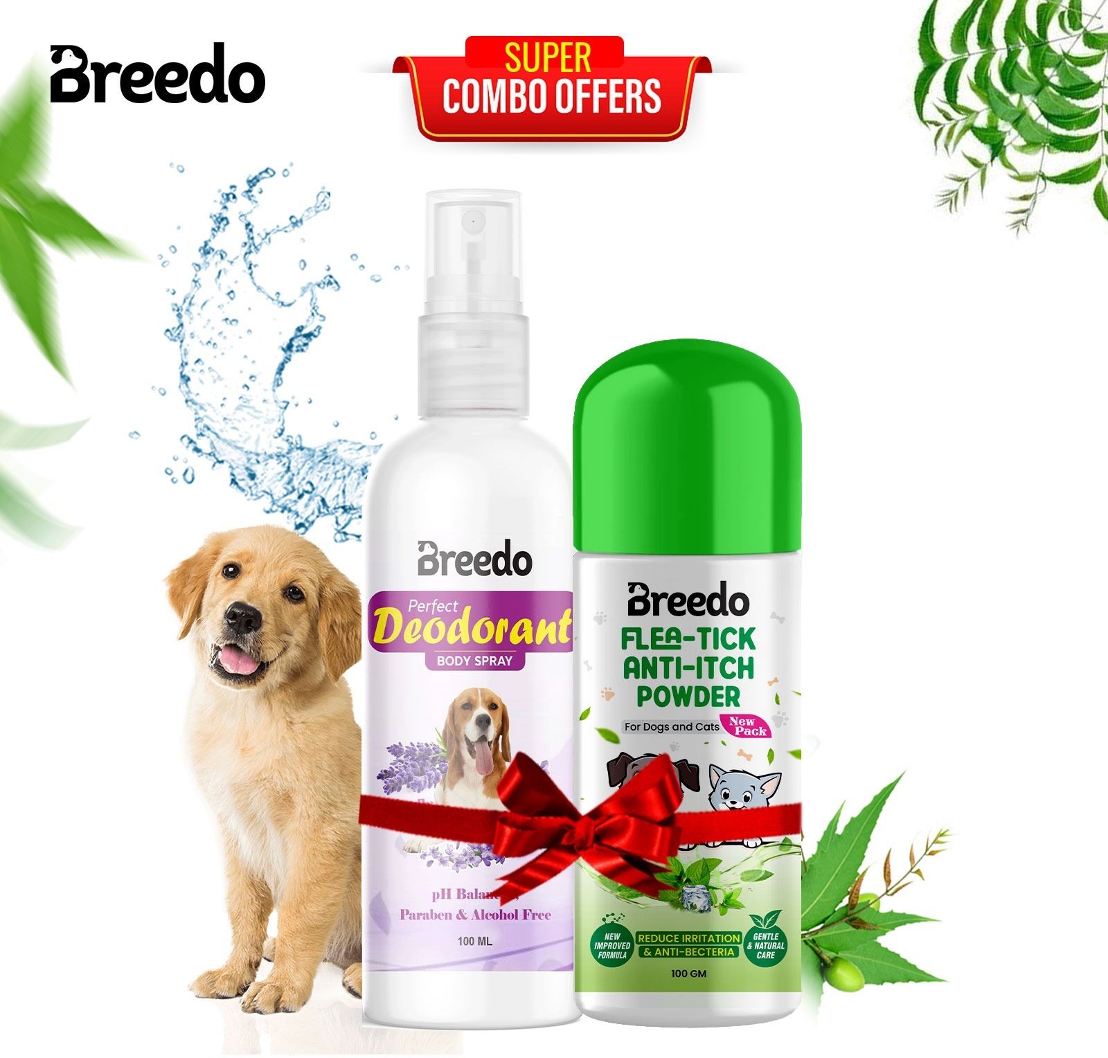 breedo PET (Combo of 2) Deodorant Body Perfume + Flea-Tick Anti-Itch Powder Natural Cologne-picture-14