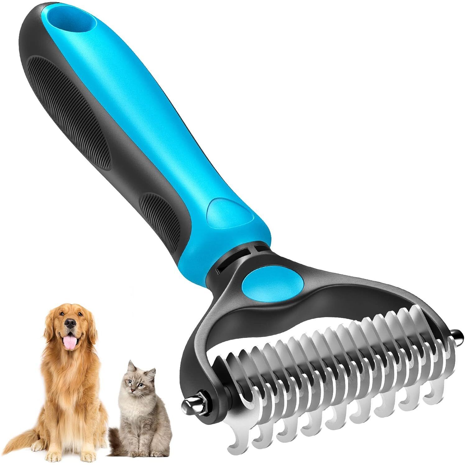 Pet Grooming Deshedding Tool, Dematting Comb Removes Loose Hair, Mats & Tangles Shedding Blade for Dog & Cat-image-31