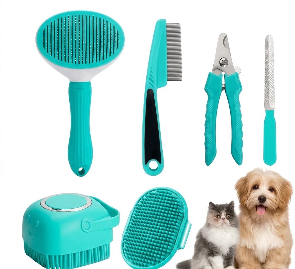 GROMING COMBO PACK OF 5 Basic Comb for Cat, Dog & Cat-image-20