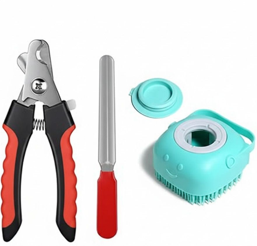 dog boss Pet Grooming Kit for Dogs & Cats – Nail Clipper, Nail File & Silicone Bath Brush Scissor Nail Clipper-picture-18