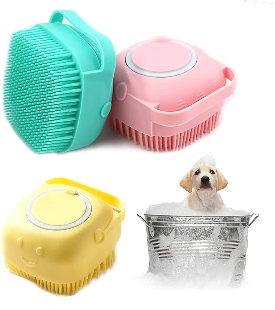 Dog Bath Brush Body Scrubber for Bathing Soft Silicone Brushes Groomers for Pet Plain/ Bristle Brushes forDog & Cat, Horse, Rabbit-image-12