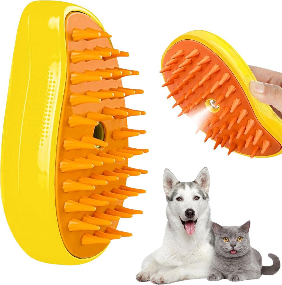 Dog Steam Brush, Steam Brush for Cats and Dogs, 3 In 1 Steamy Pet Brush Basic Comb for Dog, Cat-image-16