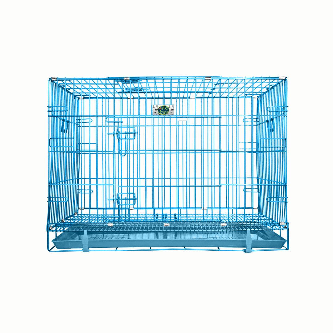 42 Inch Foldable Metal Dog Cat Rabbit Cage with Paw Protector, Removable Tray Hard Crate Pet Crate-image-23