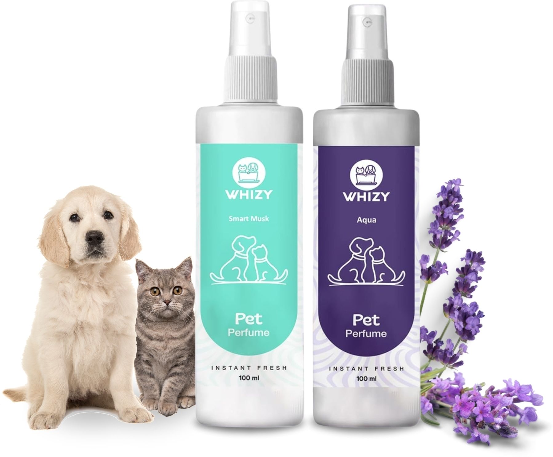 whizy Pet Perfume Combo Aqua Fresh+Musk, ( Long-Lasting Fragrance Spray For Dogs And Cat Deodorizer-picture-27